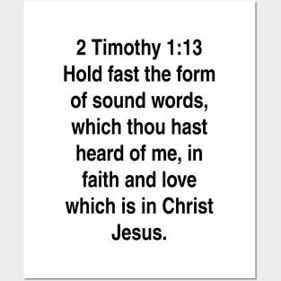 2 Timothy 1:13  King James Version (KJV) Bible Verse Typography Gift Posters and Art